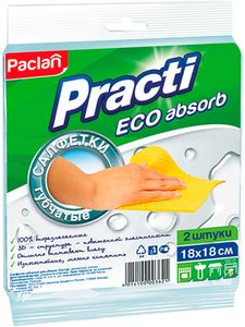 САЛФЕТКА (ТРЯПКА) PACLAN ГУБЧАТЫЕ 18Х18 СМ 2 ШТ (ECO ABSORB)