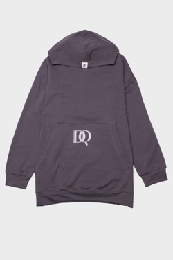 "DQ" smoky gray hoodie