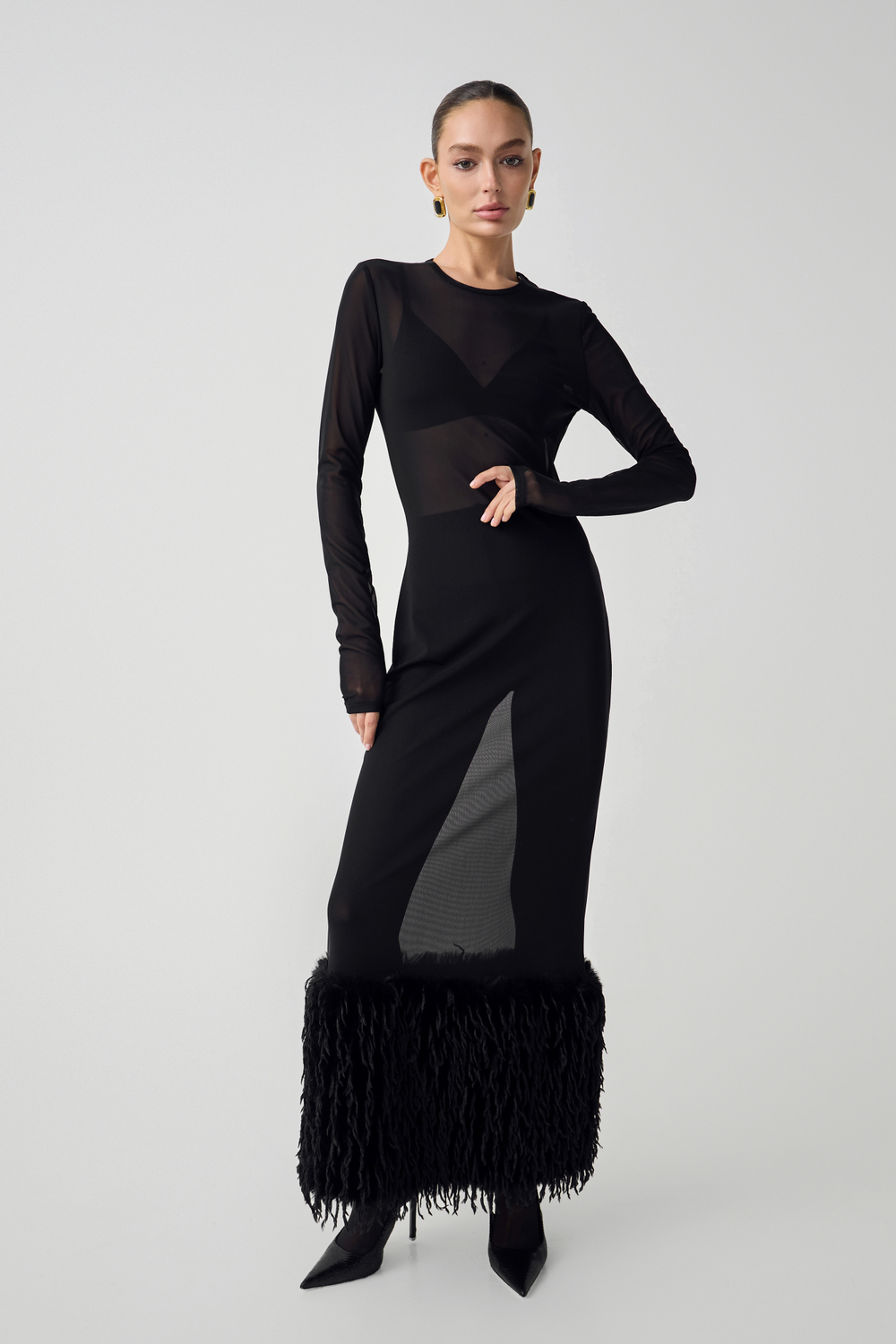 Платье с мехом