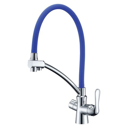 LM3070C-Blue Комфорт Смеситель для кухни, с гибким изливом,  с подключением к фильтру питьевой вод