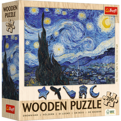 Pazl \ Puzzle \ Пазлы Puzzles - "200 Wooden Puzzles" - The Starry Night - Vincent van Gogh