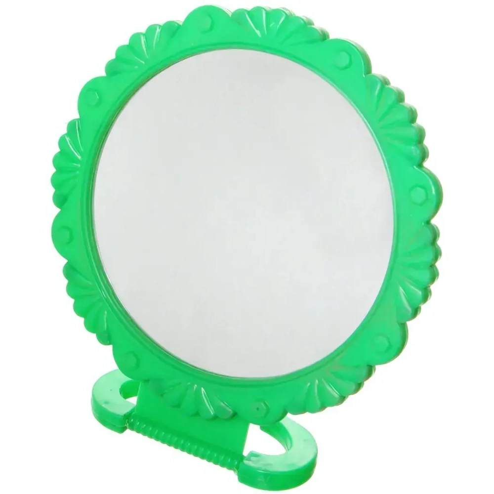 Зеркало настольное в пластиковой оправе «Ажурный кант», круг, цвет микс, d-12,5см (Стикер на минивложение10шт)