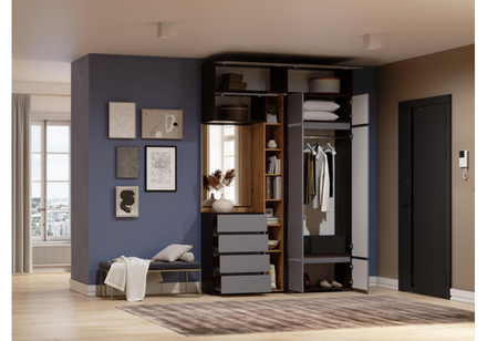 Прихожая Woodville Роут венге, графит софт  5