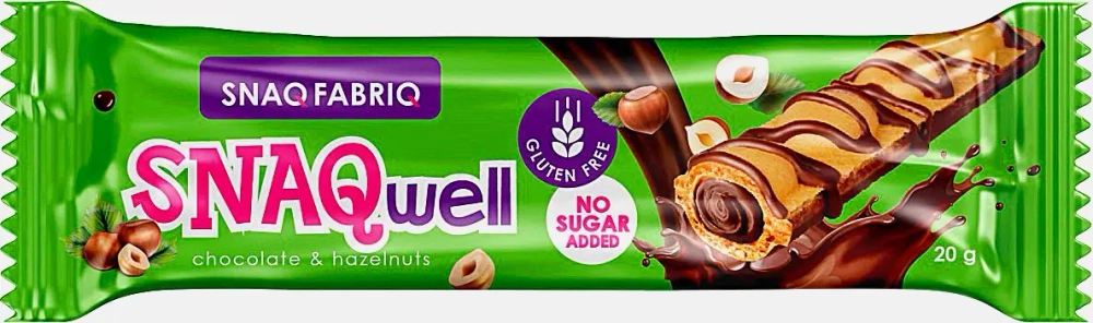 Батончик Snaq Fabriq глазированный вафельный с шоколадно-ореховой пастой 20г