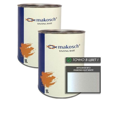 Автоэмаль makosch/MITSUBISHI W13, Базовая эмаль, трёхслойная,  белый, перламутр, 1л.