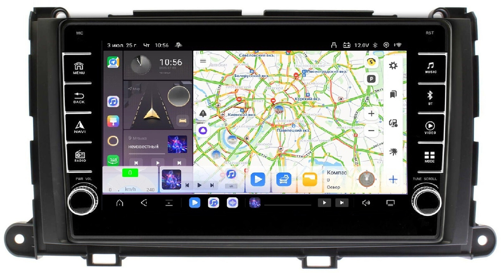 Магнитола для Toyota Sienna 3 2010-2014 - Carmedia OL-9695 (кнопки и крутилки) Android 13, TS20, 6+128Гб, CarPlay, 4G SIM-слот