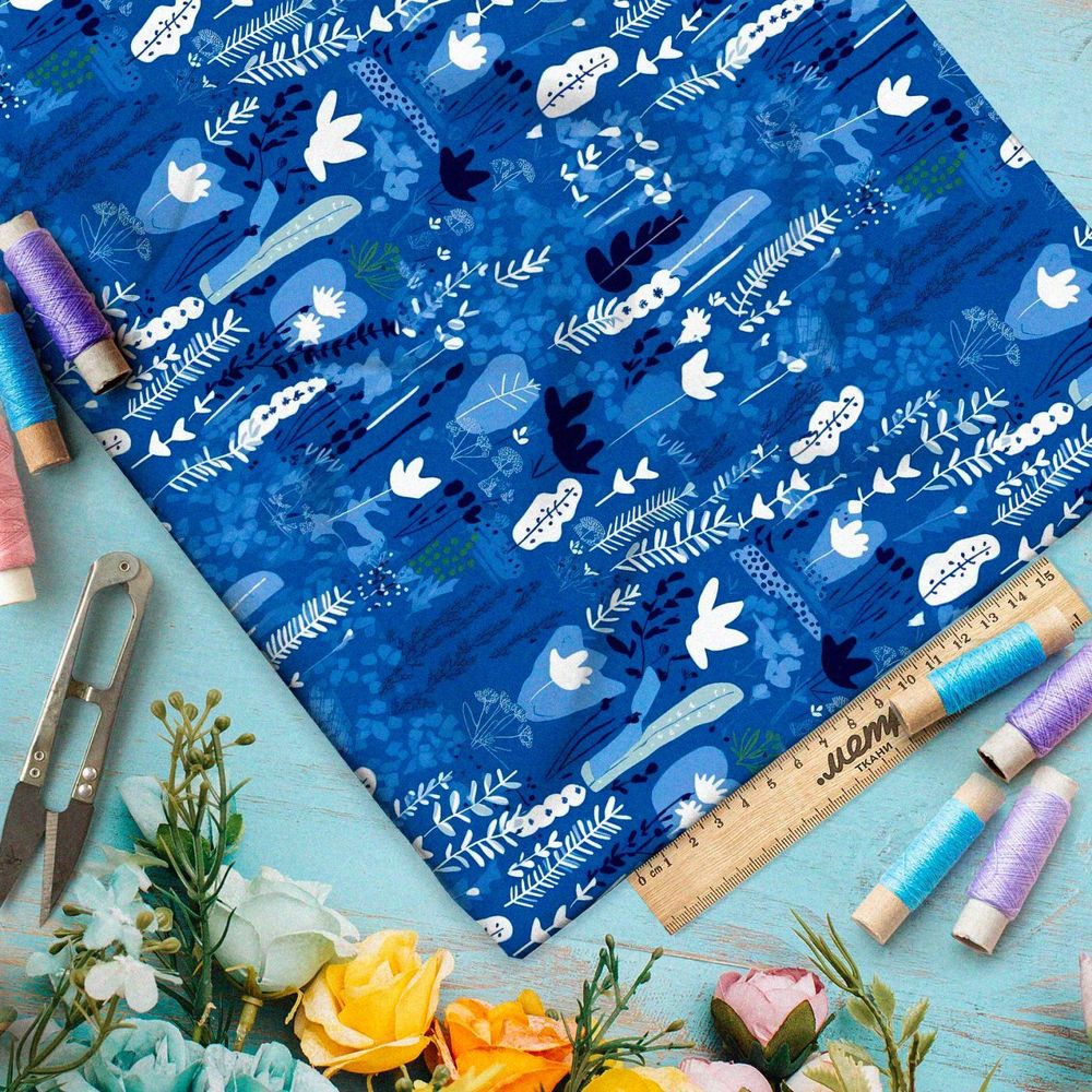 Ткань Ниагара Софт синий лес