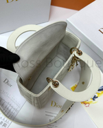 Женская сумка Lady Dior My ABC квадратная белого цвета