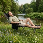 Кресло складное 2 в 1 до 100 кг DC-8077, 83*55/110*85 см, цвет: чёрный, ТуристМастер