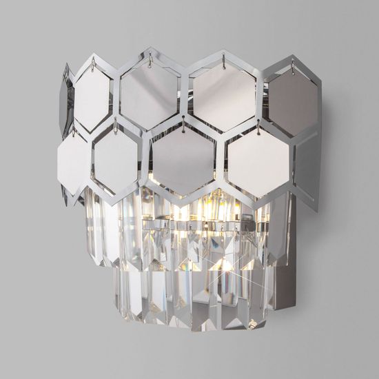 10124/2 / настенный светильник / хром/прозрачный хрусталь Strotskis