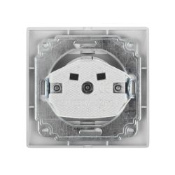 Розетка Intro Plano 1-206-03 с заземлением 2P+E Schuko со шторками 16А-250В IP20 СУ алюминий | Intro Plano