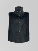 Пальто Monroe 8166 укороченное со встроенным жилетом и вязаным воротником