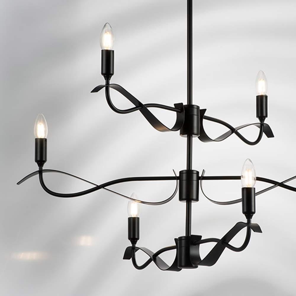 733267 Люстра RAGNO 6х40W E14 ЧЕРНЫЙ МАТОВЫЙ