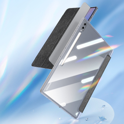 Чехол книжка черного цвета от Dux Ducis для Samsung Galaxy Tab S9 Ultra, Tab S10 Ultra и Tab S8 Ultra, серия Unid Series Case, с держателем стилуса и функцией автоматического перехода в спящий режим