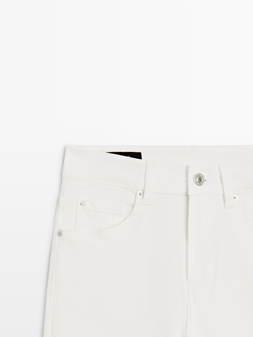 Massimo Dutti Джинсы-клеш зауженные, экрю