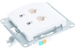 Механизм компьютерной розетки Systeme Electric 2-м Glossa RJ45+RJ45 кат.5е белый SchE GSL000185KK 463574