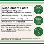 Double Wood Supplements - Maca Root - 300 x 500 mg capsules