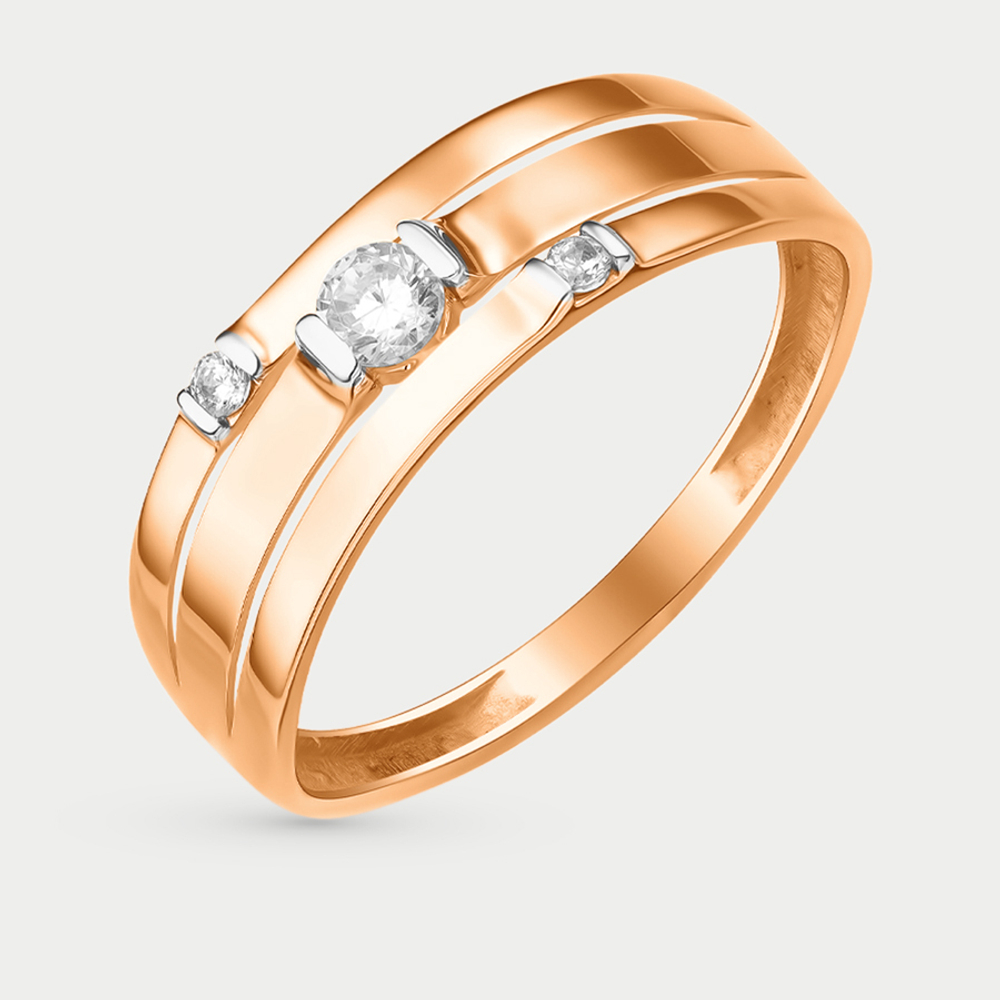 Кольцо из розового золота 585 пробы с фианитами для женщин (арт. К13217026)