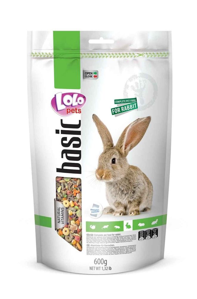 LoLo PETS Корм для кроликов полнорационный 600 г  Дойпак