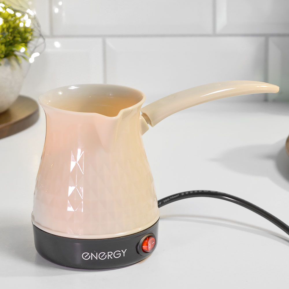 Турка электрическая 0,3л 600Вт Energy EN-293, бежевая