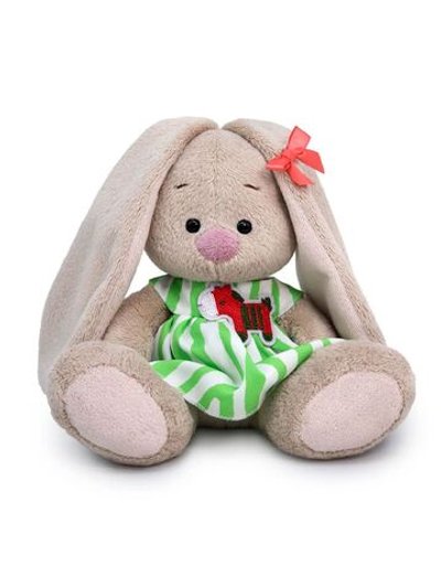 Мягкая игрушка Зайка Ми в полосатом платье 15 см