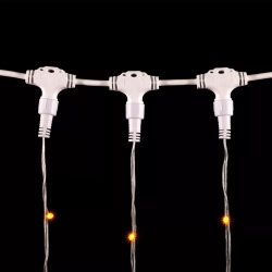 Светодиодный занавес 2*3 м., 600 желтых LED ламп, мерцание, прозрачный провод ПВХ, LTC (PCL602BLW-10-2Y)