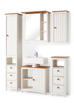 Шкаф навесной Паула для ванной 1 дверь, правый, белый/черри