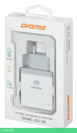 Сетевое зарядное устройство Digma DGWC-2U-3A-WG 2.1A+1A белый