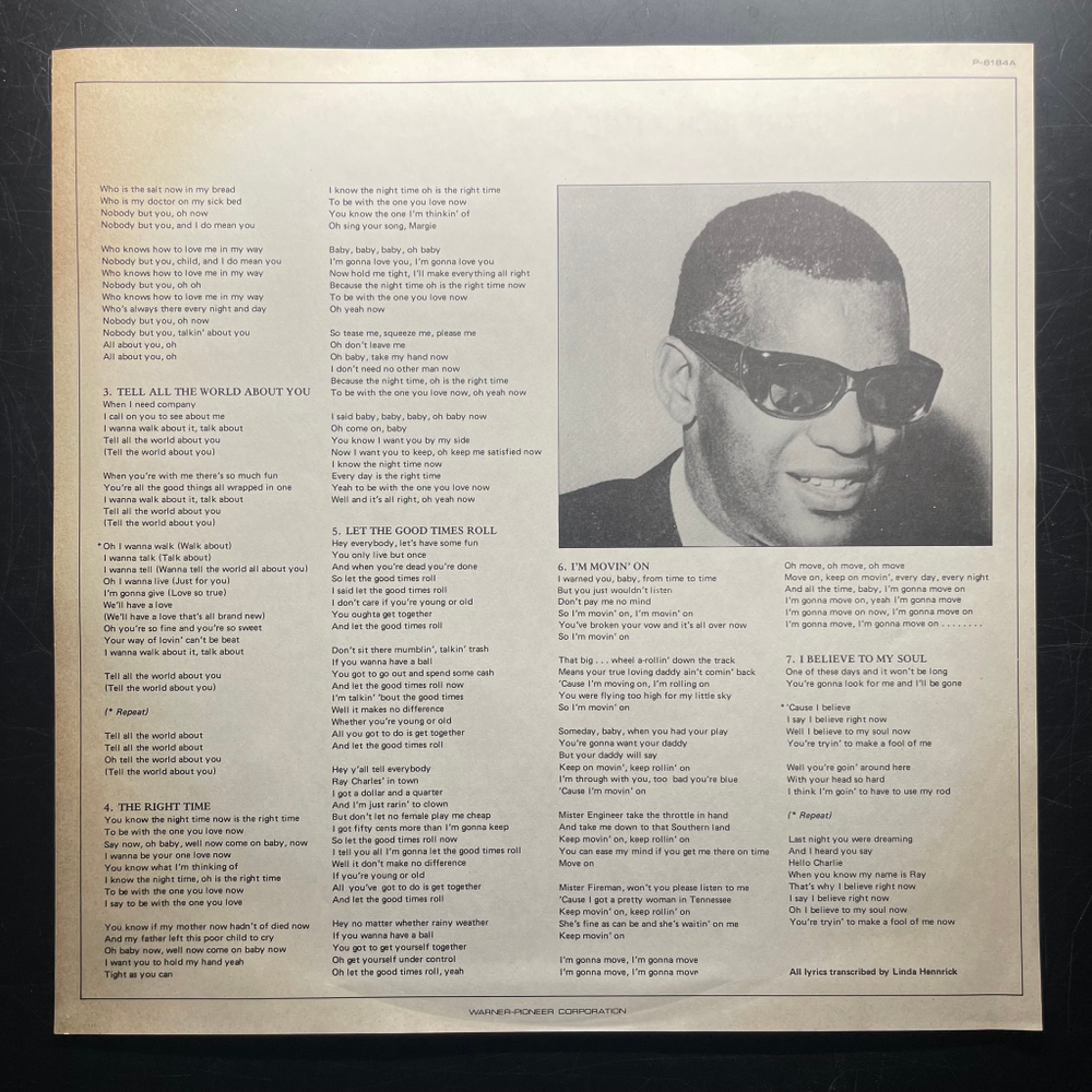 Ray Charles ‎– The Right Time (Япония 1980г.)