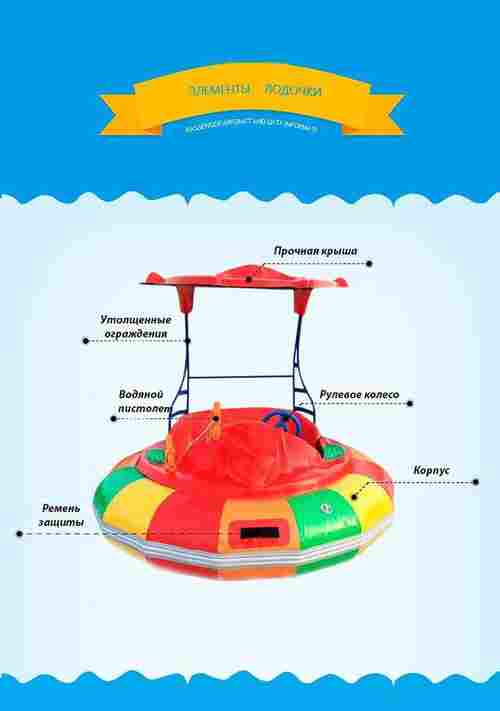 Электрическая бамперная лодка «Коровка 2» на пульте, с мишенью и пистолетом