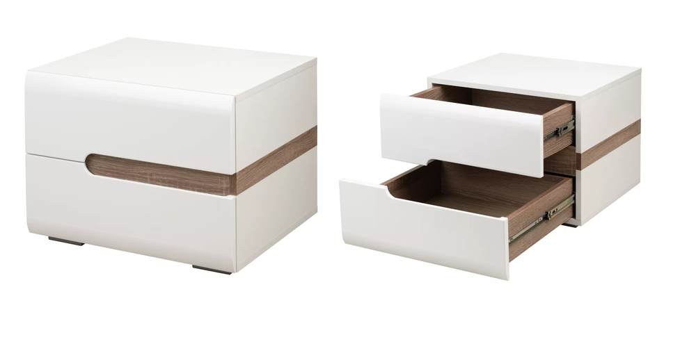Тумба прикроватная №1 Ультра белый/белый глянец