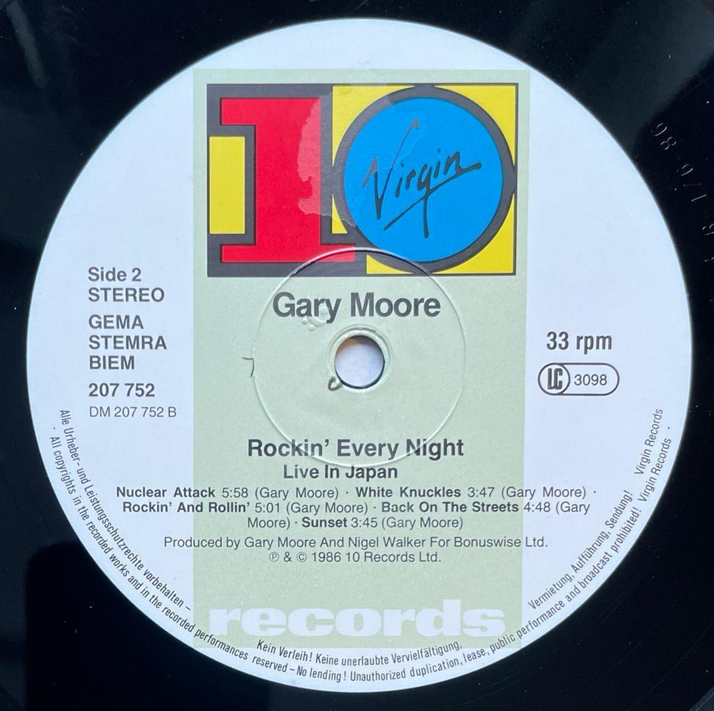 Gary Moore- Rockin' Every Night - Live In Japan (Европа 1986г.)