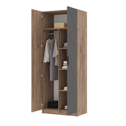 Орегон ШК 02 Шкаф 2х-створчатый МДФ Асфальт супермат