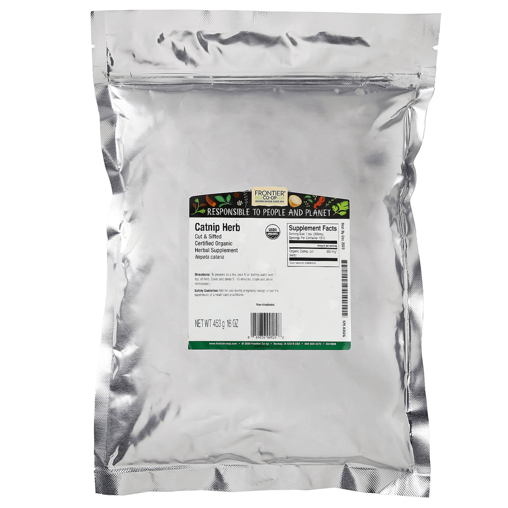 Frontier Co-op, органическая трава кошачьей мяты, 453 г (16 унций)