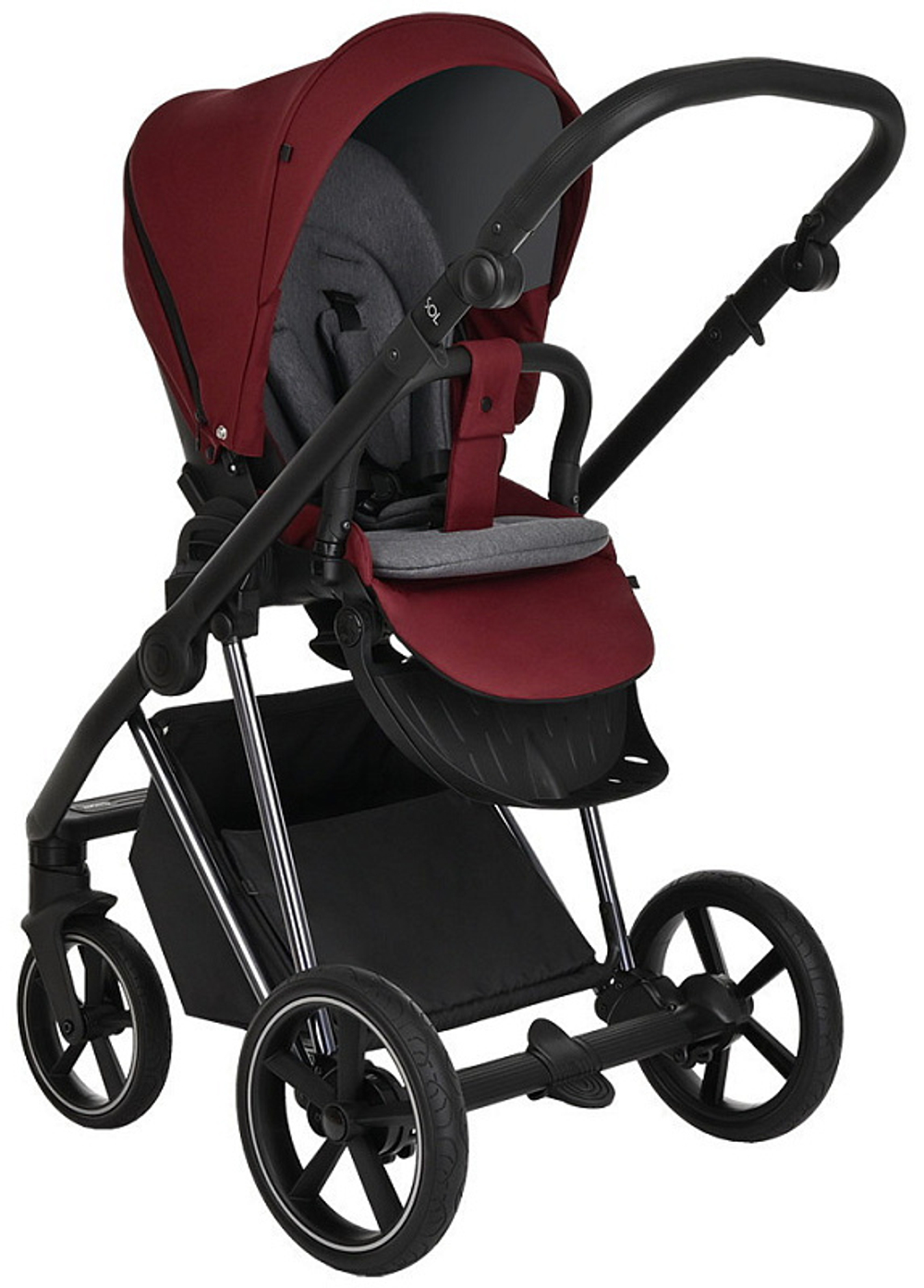 Детская коляска Roan Sol Luxury 3 в 1 с автокреслом Tutis Elo Lux Black RSL/4041 Porto/Nikiel