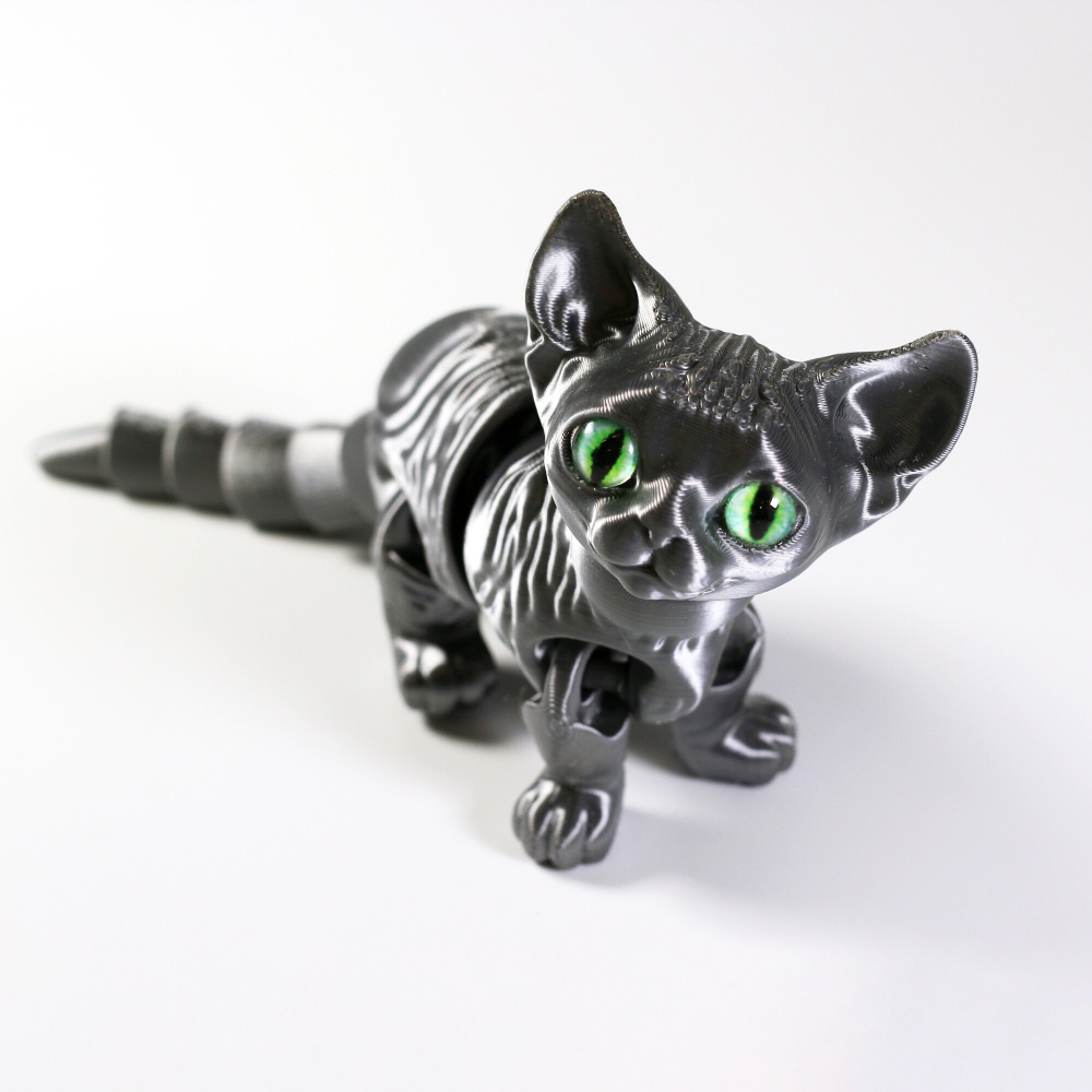 Подвижный котёнок Сфинкс, игрушка антистресс, серый