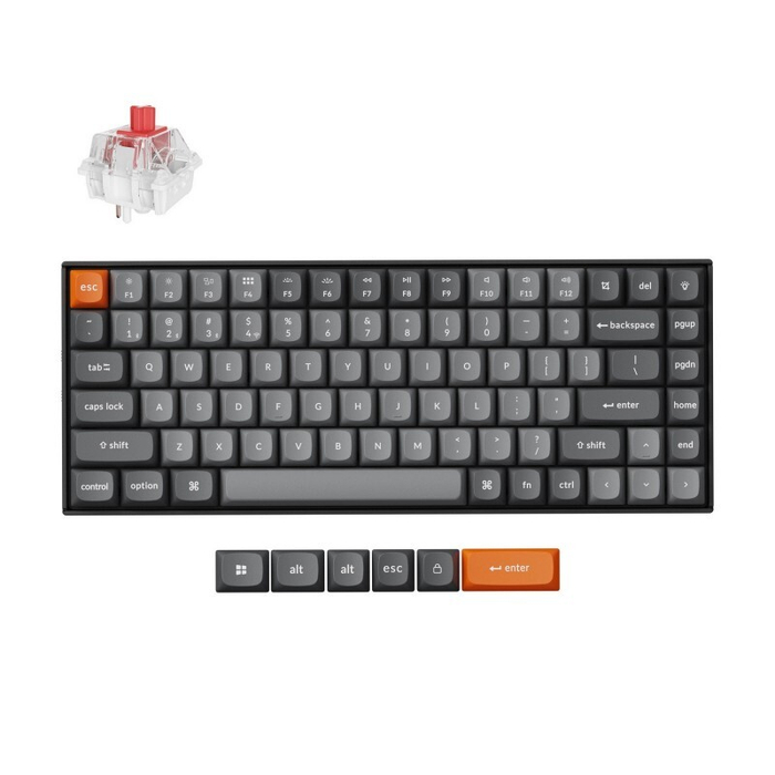Беспроводная механическая клавиатура QMK Keychron K2 Max, 84 клавиши, White Led подсветка, Hot-swap, Keychron Red Switch (K2M-G1-RU)