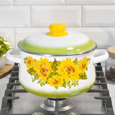 Кастрюля 4л коническая "Подсолнухи"