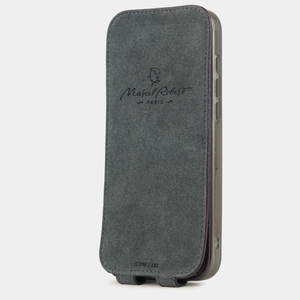 Чехол iPhone 17 Pro Max натуральная кожа козы, фиолетового цвета