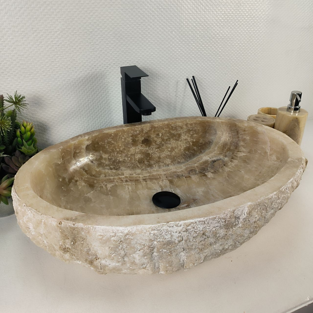Каменная раковина из оникса Erozy Yellow EO-04717 (63*43*16) 0160 из натурального камня