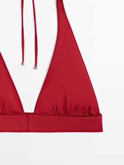 Massimo Dutti Топ бикини с треугольными чашками, красный