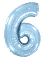 Цифра «6» голубая с гелием в магазине «Склад Шаров»