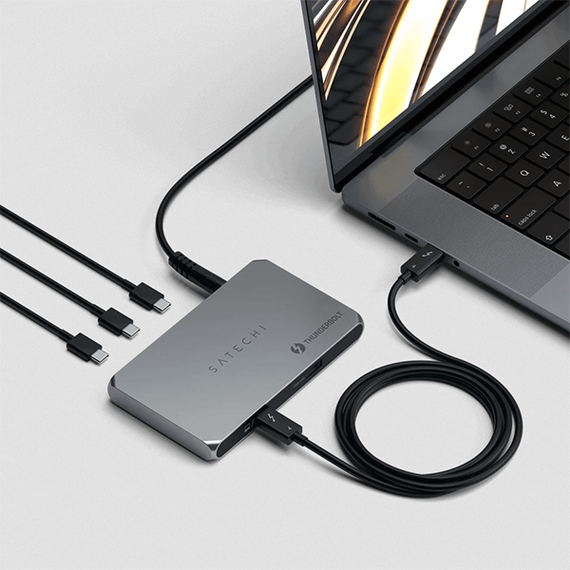 Хаб Satechi Thunderbolt 4 Slim Hub (ST-T4SHM-EU) серый космос