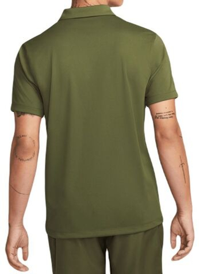Мужское поло теннисное Nike Men's Court Dri-Fit Solid Polo - rough green/white