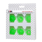 Набор из 6 зеленых эрекционных колец 1,5см ToyFa Basic 888200-10