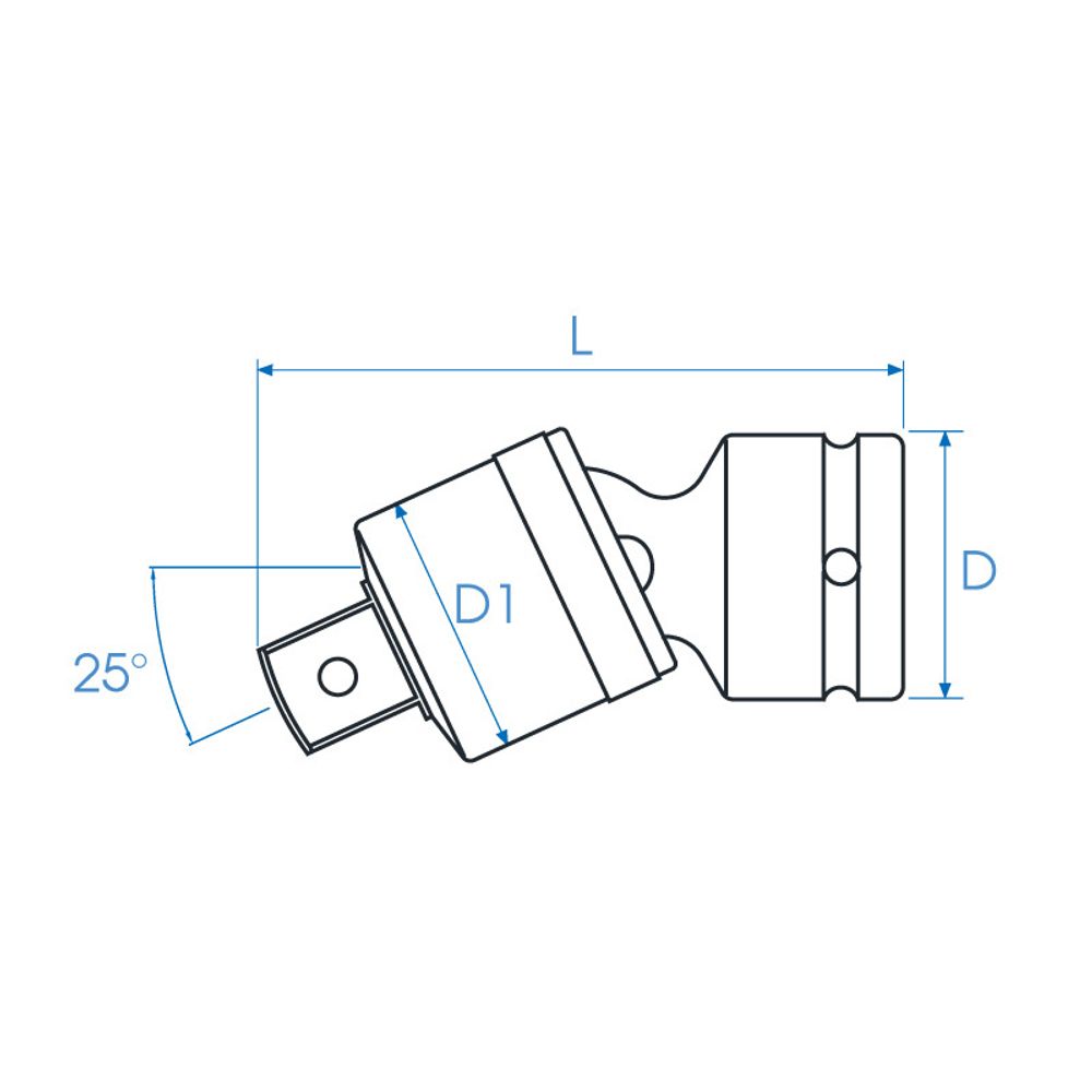 KING TONY (6798P) Кардан ударный 3/4", с шариковым фиксатором