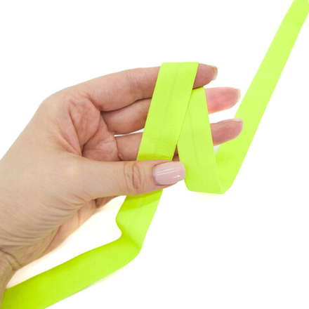 Бейка эластичная отделочная ЛИМОННЫЙ НЕОН, 20мм