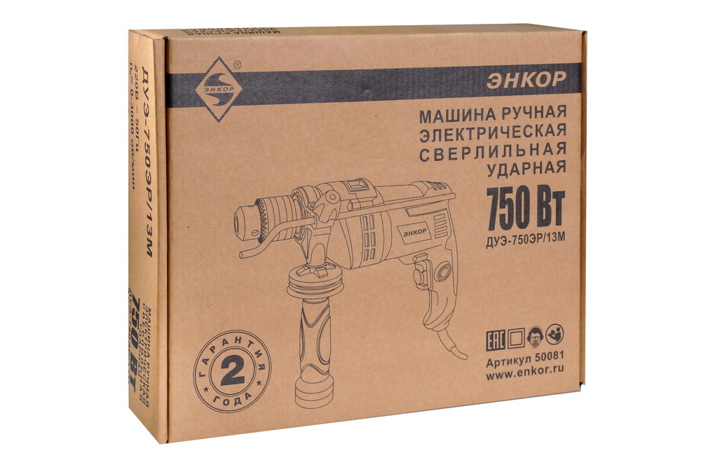 Дрель ударная ДУЭ-750ЭР/13М