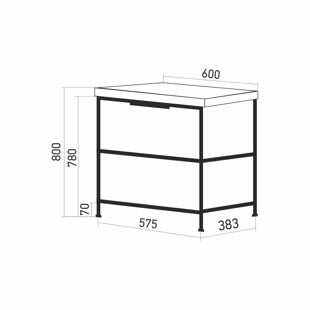 Тумба д/ванной "БРУКЛИН-60" Дуб Бунратти под раковину Fest 60 (Sanita Luxe) ЛОФТ (ЛДСП)