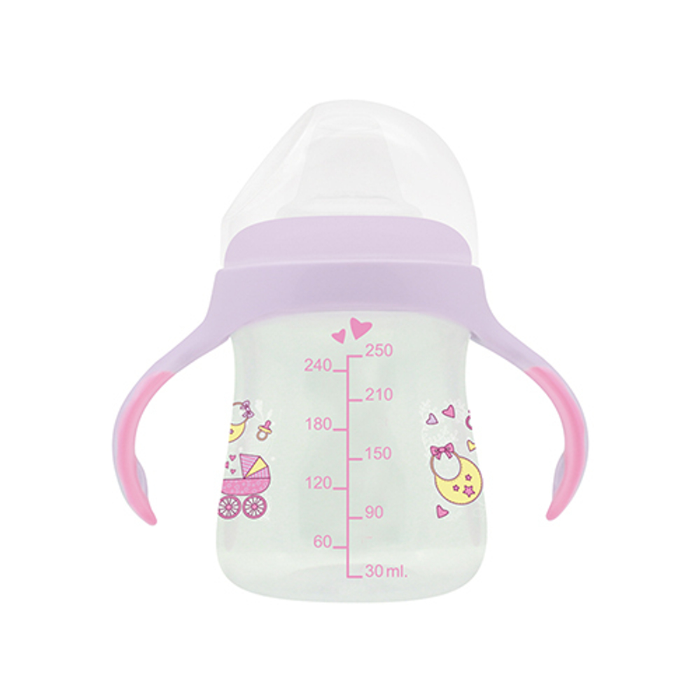 Поильник-непроливайка, с мягк. нос., от 6 мес, 250 мл, PP, сил. арт.20670